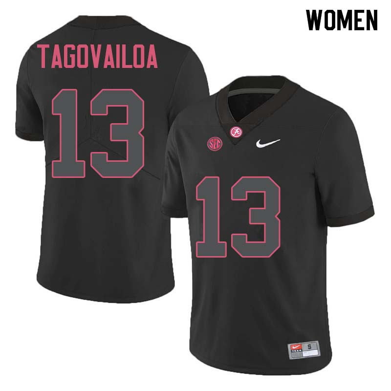 Women's Alabama Crimson Tide Tua Tagovailoa #13 Black College Stitched Football Jersey 23MB073JB